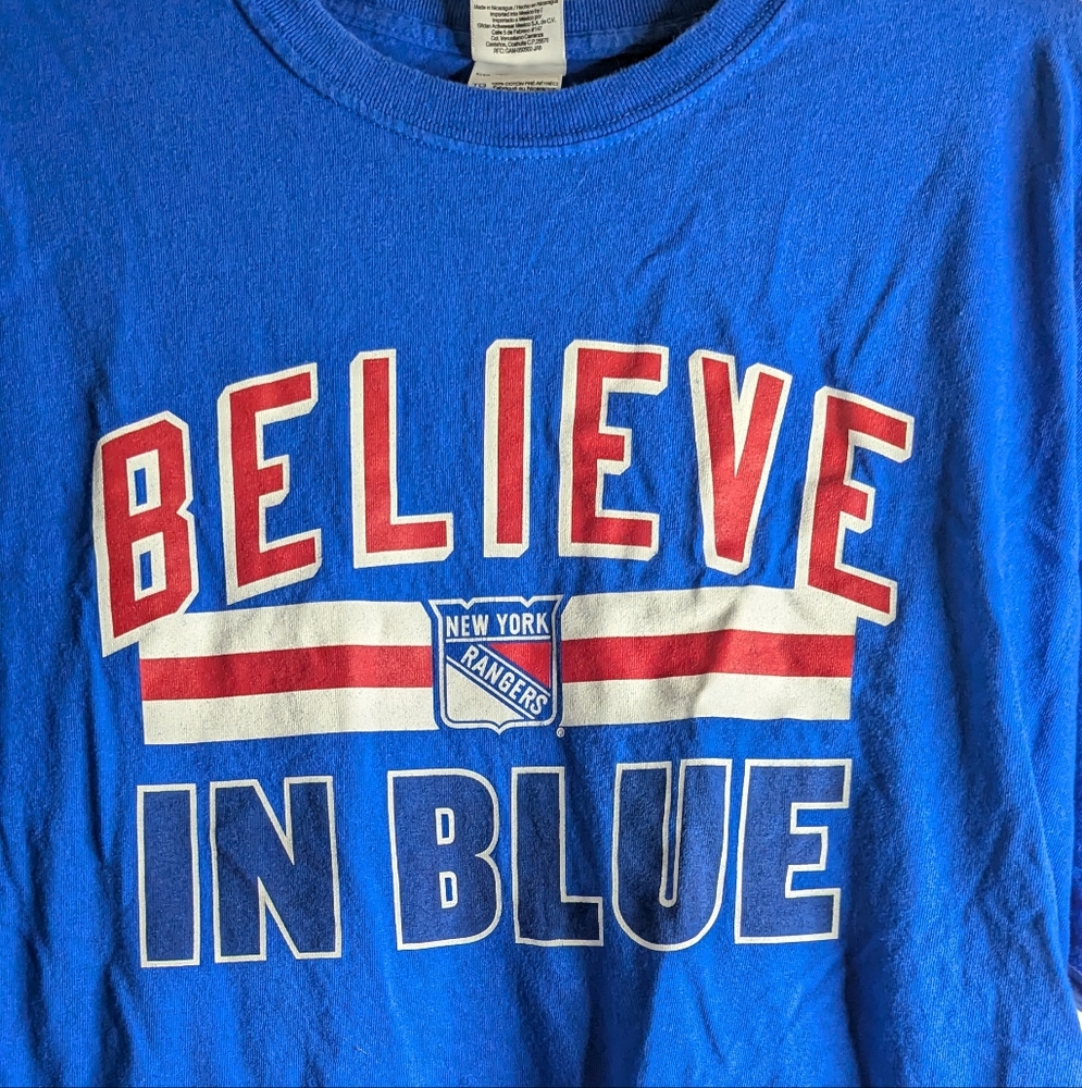 NY Rangers 2013 Playoffs Believe In Blue XL Fan Tee Shirt